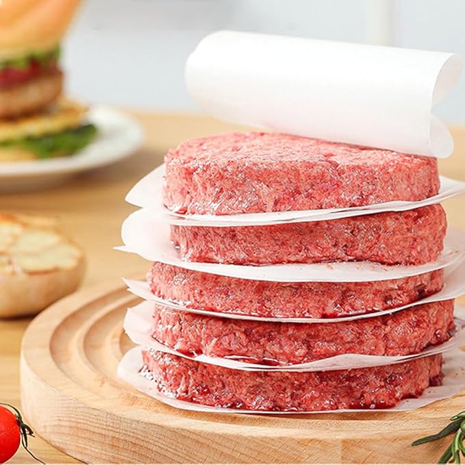 Presse à Burger Antiadhésive en Aluminium – Machine Professionnelle à Galettes de Hamburger avec Papier Sulfurisé – Accessoire de Grill Robuste pour BBQ & Cuisine