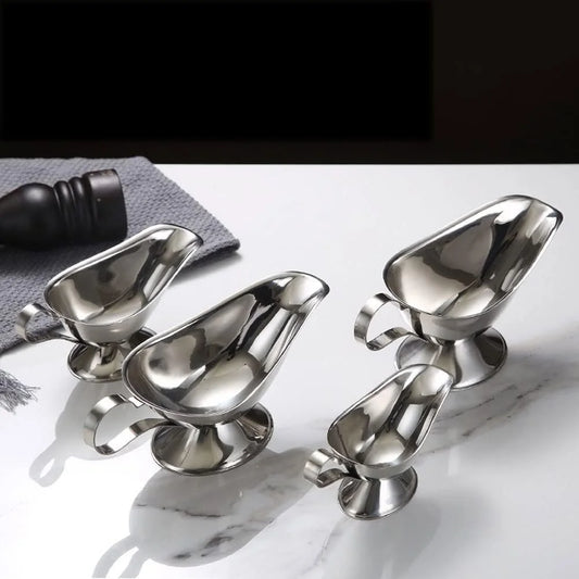 3 OZ Stainless Steel Sauce Boat – Gravy Server, Salad Dressing Pourer & Creamer Jug for Sauces, Broths and Condiments