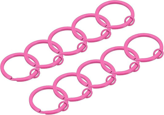 64PCS Pink Keychain Rings Set – 3 Shades Split Key Rings with Open Jump Rings for Crafts, DIY & Key Organization