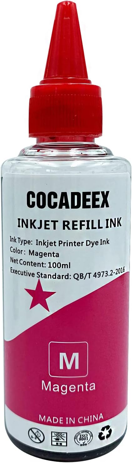 6-Pack 100ml Ink Refill Kit for HP, Canon, Brother, Epson & Lexmark Inkjet Printers – 2 Black, 2 Magenta, 1 Yellow, 1 Cyan