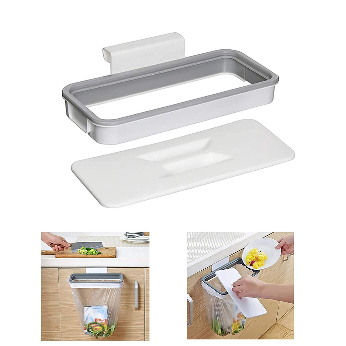 Support de Sac Poubelle Suspendu pour Cuisine – Porte-Sac Poubelle Durable pour Porte d'Armoire et Support à Déchets pour une Gestion Efficace des Ordures