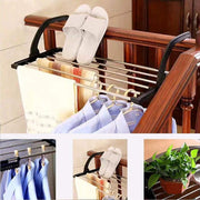 Stainless Steel Balcony Drying Shoe Rack – Folding Window Clothes Dryer and Portable Towel Storage Rack for Indoor & Outdoor Use