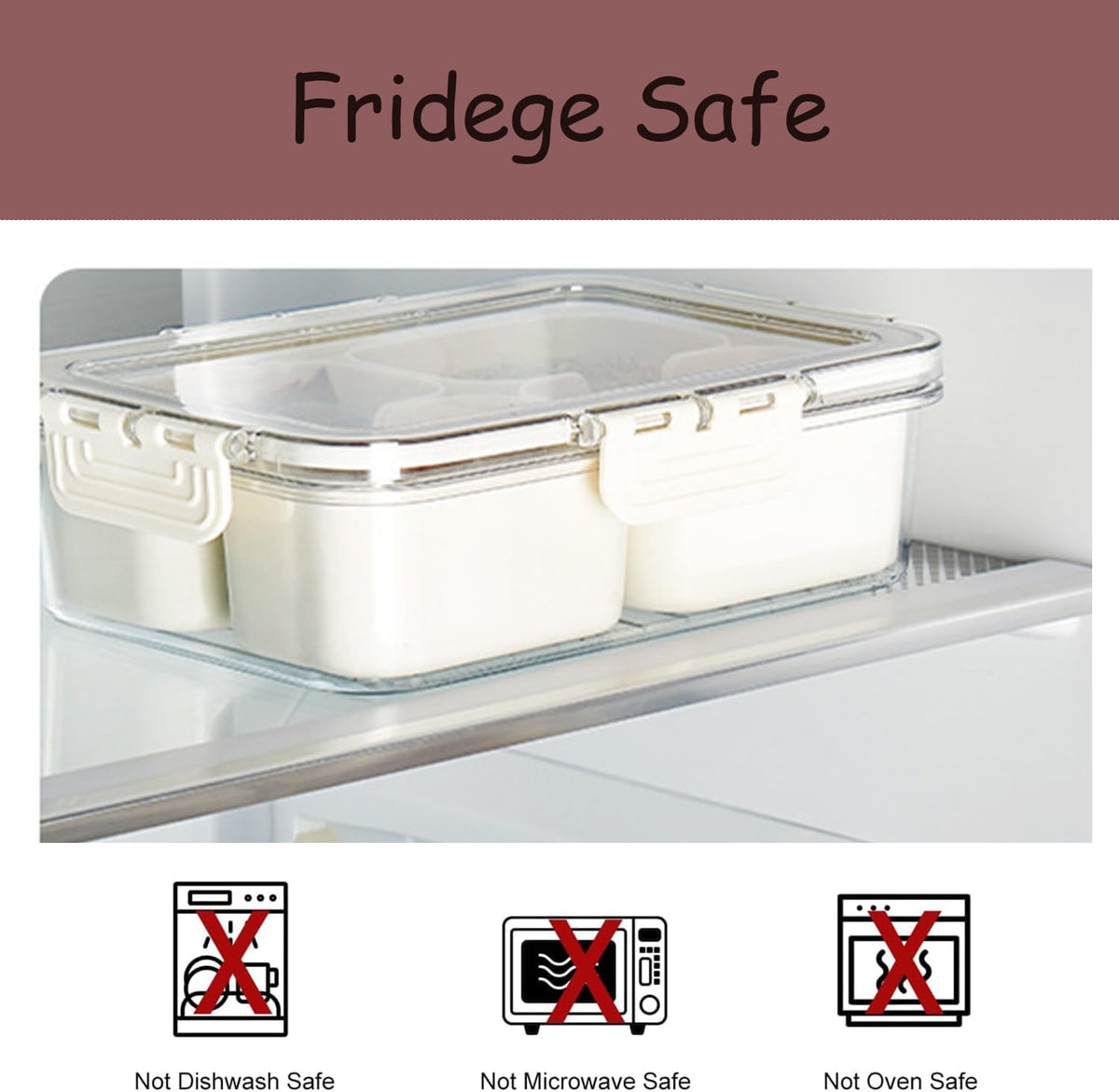 4/8 Grid Portable Snack Box Container | Travel Charcuterie Board with Lid | Refrigerator Food Storage & Organizer