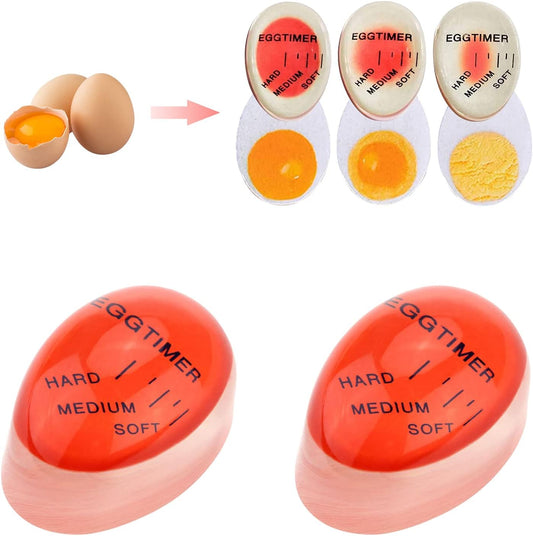Eco-Friendly Red Resin Egg Timer – Color-Changing Boiled Egg Indicator – Precision Cooking Temperature Observer & Kitchen Tool