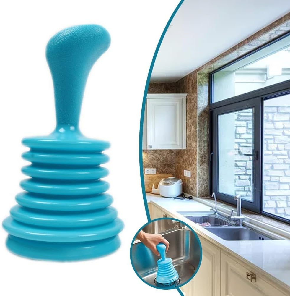 Pipeline Dredge Suction Cup Plunger – Portable Manual Sink & Toilet Pipe Cleaner – Strong Squeeze Dredger for Kitchen and Bathroom (Pink/Blue/Green)