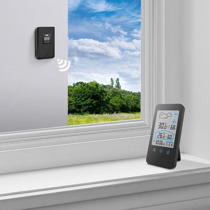 Baldr Wireless Digital Weather Station with Outdoor Sensor | Indoor & Outdoor Temperature, Humidity, Clock & Weather Forecast