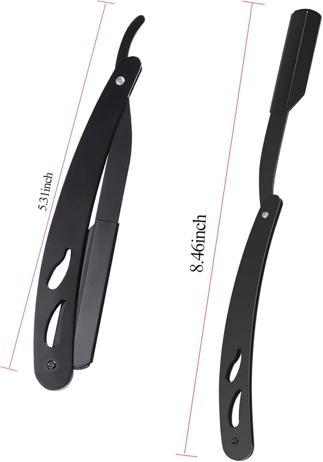 Rasoir de barbier professionnel coupe-choux – Rasoir pliant classique à bord droit – Comprend 10 lames de rechange premium en acier inoxydable – Outil de barbier de qualité professionnelle