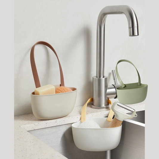 Kitchen Sink Sponge & Soap Holder | Multi-Purpose Bathroom Dish Drainer & Storage Drying Rack