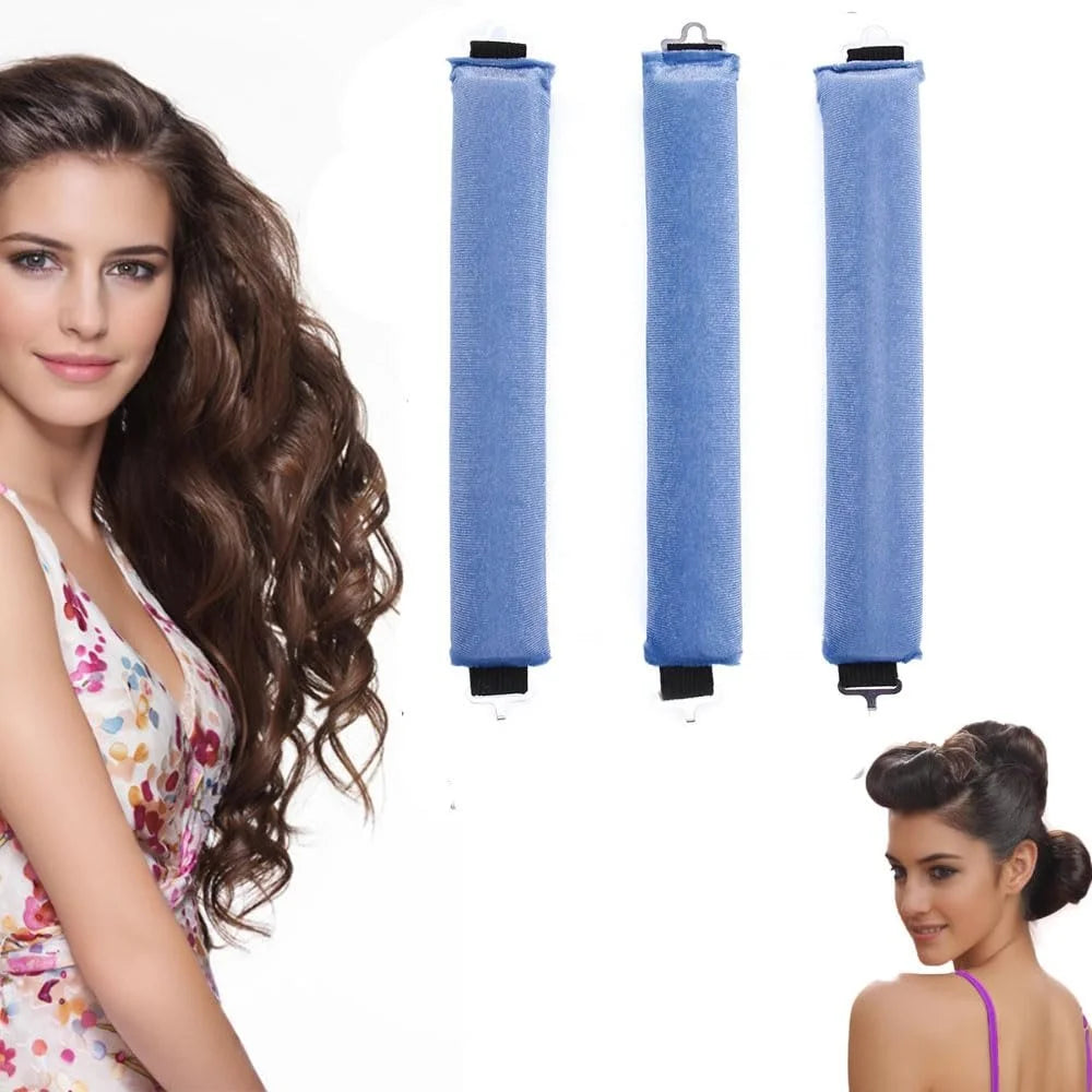 3-Piece Heatless Curling Iron Set – No-Heat Hair Curling Rods for Soft, Effortless Waves | Comfortable Overnight Hair Styling Kit