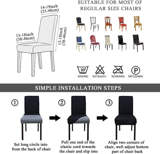 Waterproof Chair Covers, Elastic Dining Chairs, Seat Covers Washable Removable High Back Dining Chair Covers Chair Cover for Dining Room,Hotel,Banquet