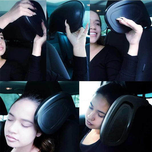 Adjustable Memory Foam Car Headrest Pillow – U-Shaped Neck & Head Support Cushion for Kids & Adults, Universal Car Seat Travel Pillow