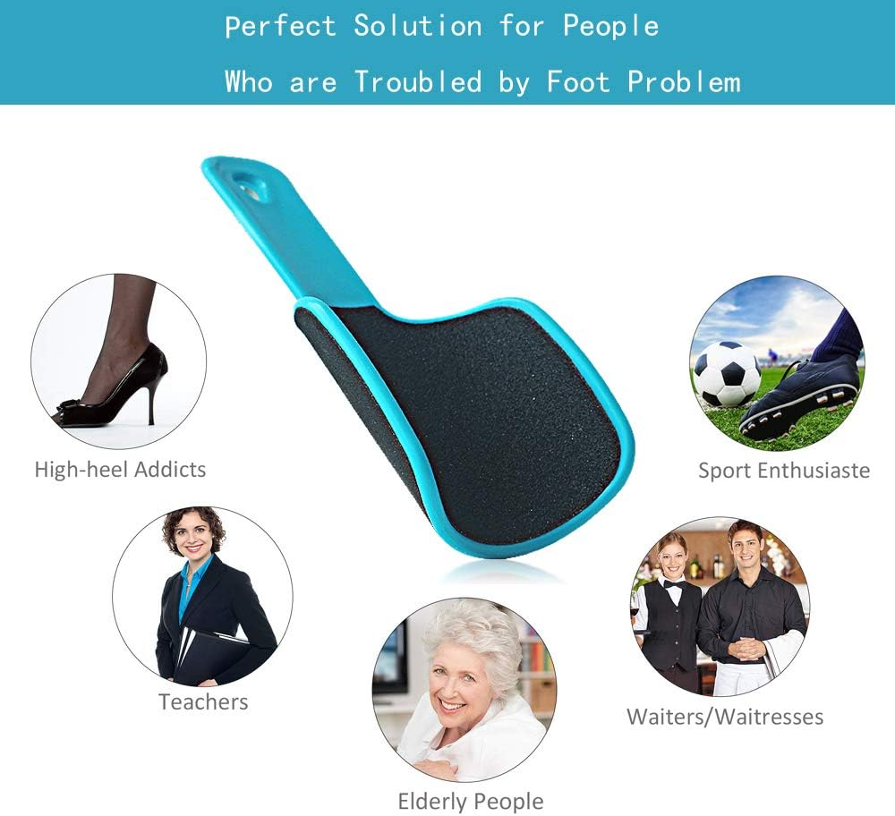 U-Shaped Curved Foot File – Double-Sided Callus Remover & Dead Skin Scrubber – Professional Pedicure Tool for Smooth Heels & Soles (Green/Pink/Blue/Black)