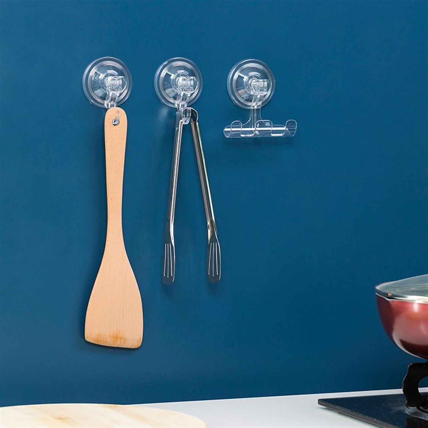 1 PIECE Heavy-Duty Transparent Suction Cup Hooks – Reusable Vacuum Suction Wall Hooks – Waterproof & No-Drill Towel Hanger for Bathroom, Kitchen, and Glass Surfaces