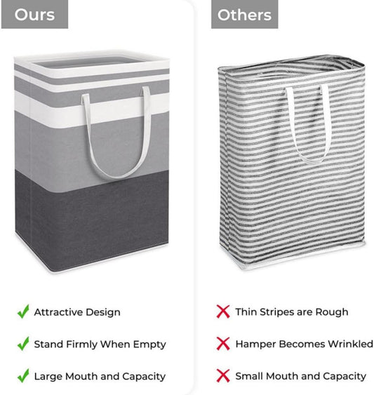 75L Large Laundry Basket with Reinforced Handles – 24" Tall Durable Dirty Clothes Hamper – Collapsible Storage Bag for Home, Dorms, and Hotels