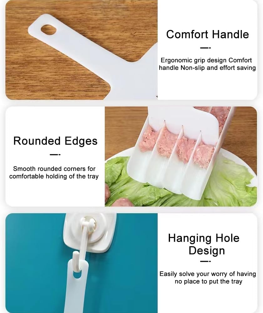4-Slot Kitchen Rice Ball & Meatball Maker – Multifunctional Plastic Scoop & Filling Tool – DIY Food Mold for Quick Meal Prep