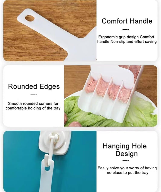 4-Slot Kitchen Rice Ball & Meatball Maker – Multifunctional Plastic Scoop & Filling Tool – DIY Food Mold for Quick Meal Prep