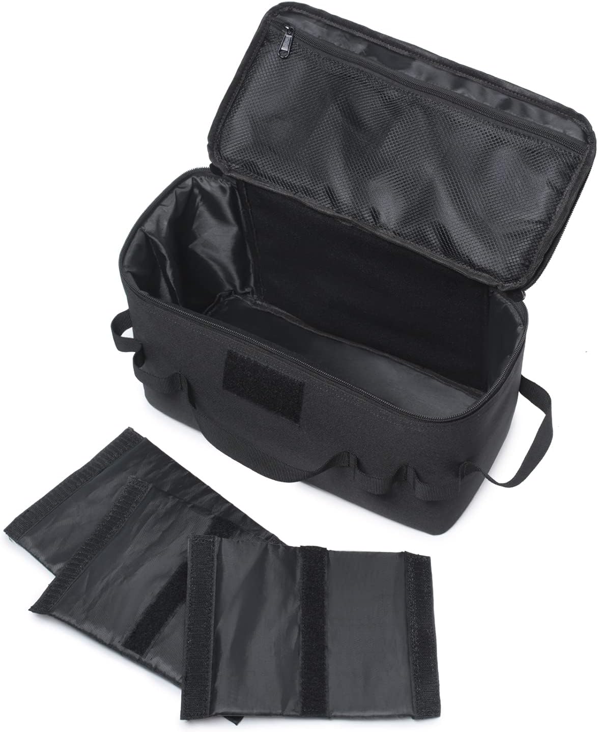 Tactical Utility Camping Tote – Heavy-Duty Cookware & Gas Tank Organizer – Modular Trunk Storage Bag with Adjustable Dividers & Shoulder Strap – Scratch-Resistant Travel Gear for Hiking & Camping