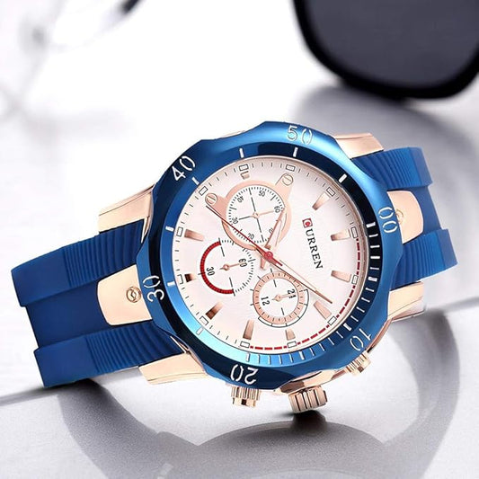Curren 8163 Silicone Strap Men Quartz WatcH