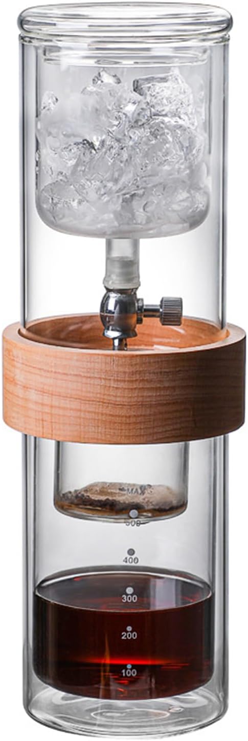 500ml Cold Brew Drip Coffee Maker – Adjustable Ice Drip Tower with Borosilicate Glass & Stainless Steel Flow Valve