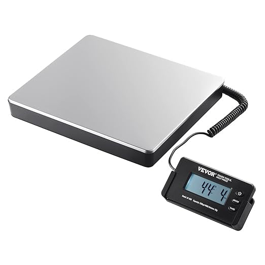 VEVOR Digital Shipping Scale 440 lbs / 200 kg – Heavy Duty Postal Scale with LCD Display, Tare Function & Timer for Packages & Luggage