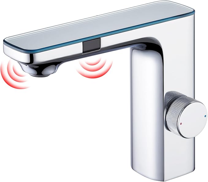 CREA Touchless Infrared Sensor Basin Mixer Tap – Automatic Chrome Bathroom Faucet with Hot & Cold Water Control