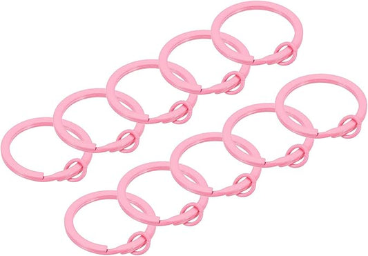 64PCS Pink Keychain Rings Set – 3 Shades Split Key Rings with Open Jump Rings for Crafts, DIY & Key Organization