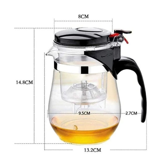1200ml Glass Tea Maker with Removable Infuser – Heat-Resistant Teapot for Loose Leaf Tea, Herbal Tea & Blooming Tea