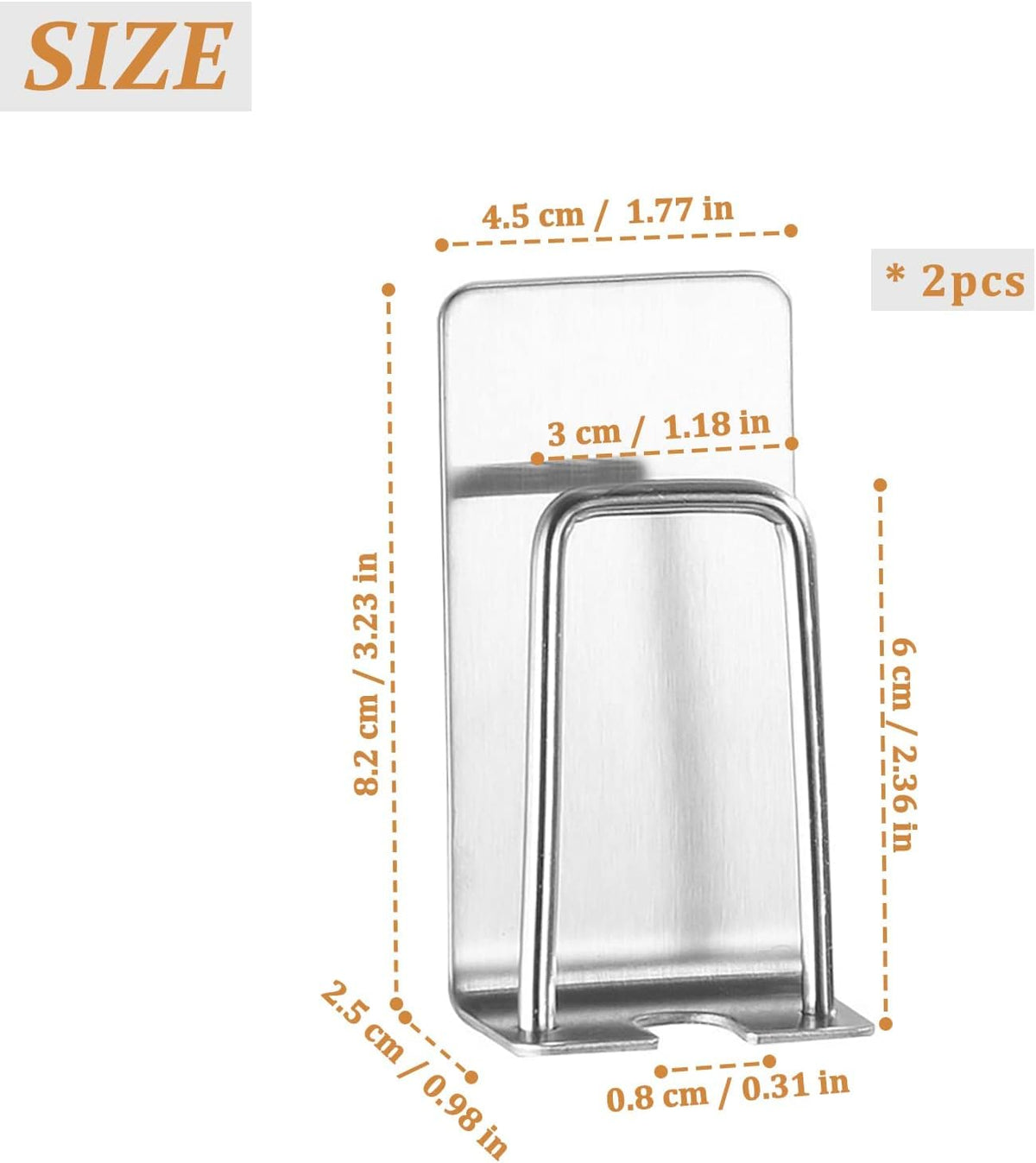 Support mural pour brosses à dents et gobelets en acier inoxydable de qualité supérieure – Organisateur de salle de bain mural robuste sans perforation pour brosses à dents électriques et gobelets – Étagère peu encombrante et antirouille (argent/noir)