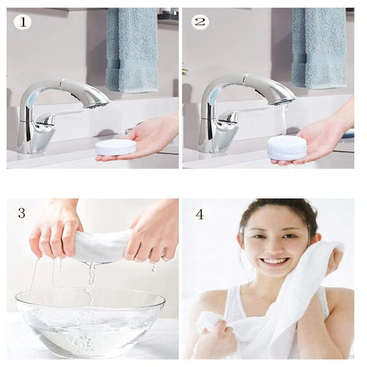 Compressed Fiber Towel Tablets – Disposable Portable Travel Towels Expanding Compressed Tissue Towels