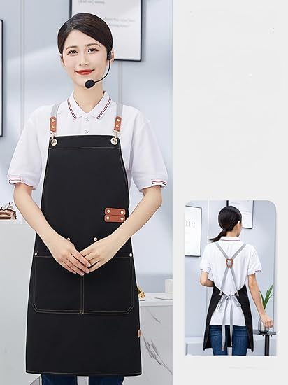 Premium Canvas Work Apron – Custom Professional Apron for Coffee Shops, Florists, and Bakeries – Durable Catering & Retail Uniform