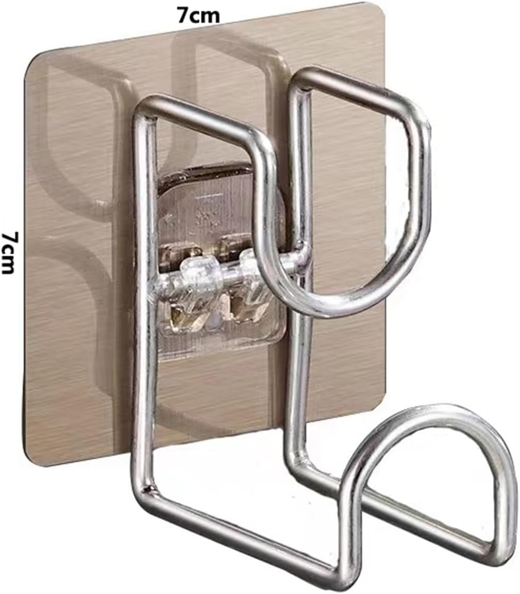 Stainless Steel Washbasin Hooks – Punch-Free Multi-Function Storage Rack – Wall-Mounted Basin, Towel, & Kitchenware Holder for Bathroom & Kitchen (1/2/4/6 Pcs)