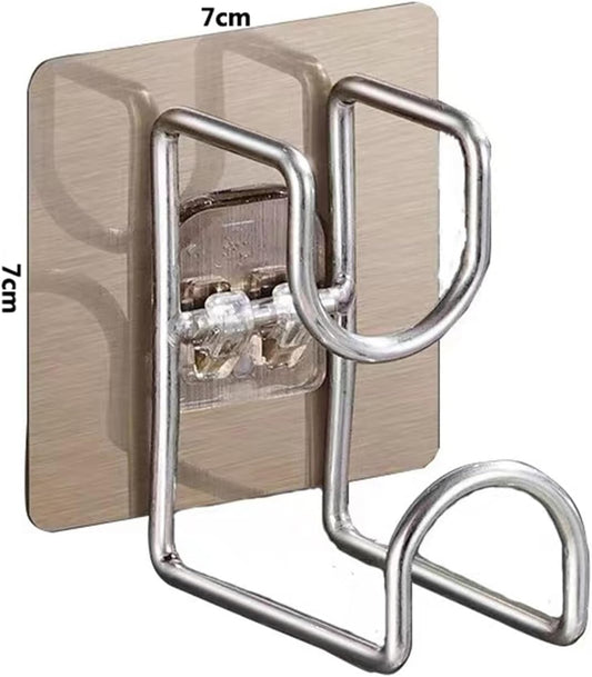 Stainless Steel Washbasin Hooks – Punch-Free Multi-Function Storage Rack – Wall-Mounted Basin, Towel, & Kitchenware Holder for Bathroom & Kitchen (1/2/4/6 Pcs)