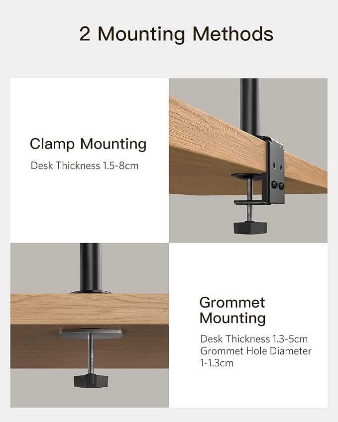Bestqi RL 7101 Heavy-Duty Dual Monitor Arm Desk Mount – 17–32 Inch, 12kg Per Arm, Full Motion VESA Stand