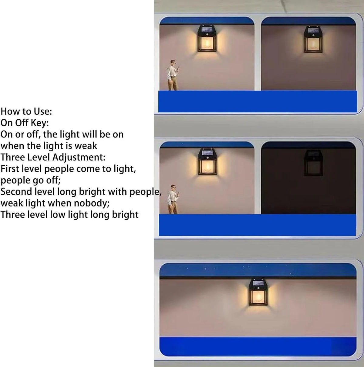 Solar Outdoor Wall Light with Motion Sensor – IP65 Waterproof LED Wall Lantern, 1800mAh Solar-Powered Security Light for Garden, Porch & Garage