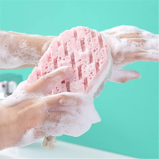 Bath Body Sponge & Loofah Ball – High Water Absorption Body Scrubber – Quick-Dry Deep Cleaning Shower Mesh for Men & Women (Green/Pink/Gray)