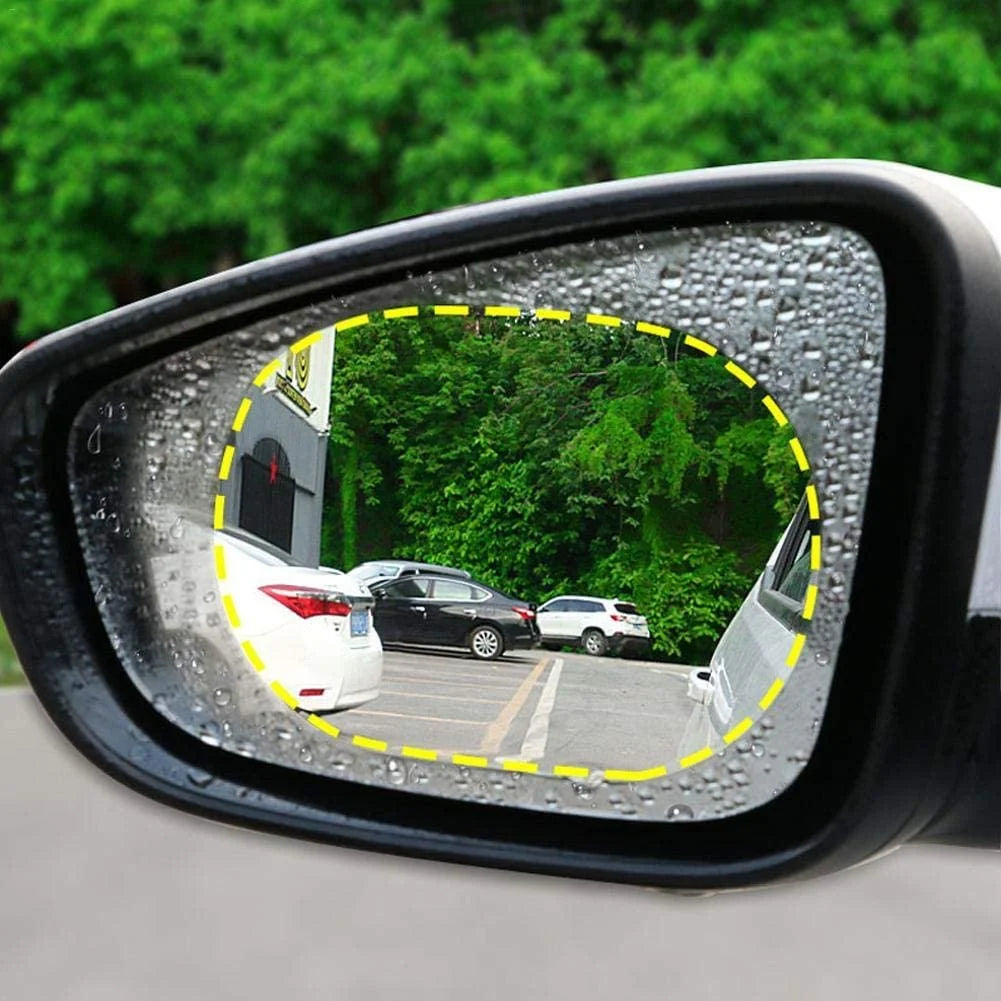Car Rear View Mirror Anti-Fog & Rainproof Film (95 x 135 mm) – Waterproof Nano Coating Protective Mirror Sticker