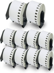 BETCKEY DK-2205 Compatible Continuous Label Rolls – 2.4" x 100 ft, 10-Pack Replacement Labels for Brother QL Printers