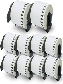 BETCKEY DK-2205 Compatible Continuous Label Rolls – 2.4" x 100 ft, 10-Pack Replacement Labels for Brother QL Printers