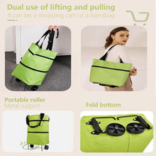 Chariot de courses pliant portable à roulettes - Caddie de courses léger à tirer à la main - Sac à dos durable de grande capacité pour un usage domestique