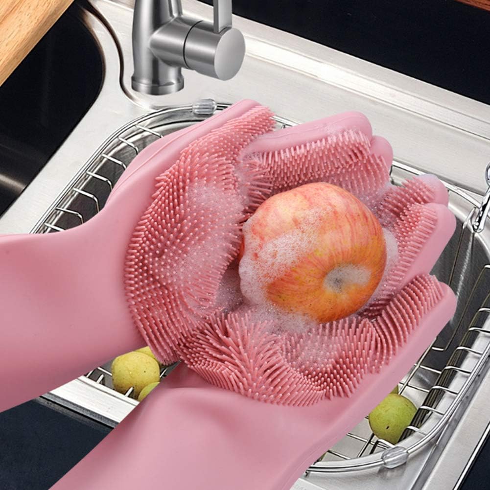 Silicone Pet Grooming & Cleaning Gloves | 2-in-1 Dog & Cat Bathing Scrubber & Hair Removal Gloves