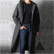 Imperméable unisexe adulte long – Veste de pluie à capuche en EVA épais – Poncho de pluie réutilisable et robuste pour la randonnée, le camping et les festivals en plein air