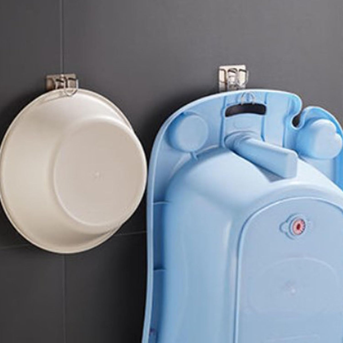 Crochets de lavabo en acier inoxydable – Support de rangement multifonction sans perçage – Support mural pour lavabo, serviettes et ustensiles de cuisine pour salle de bain et cuisine (1/2/4/6 pièces)