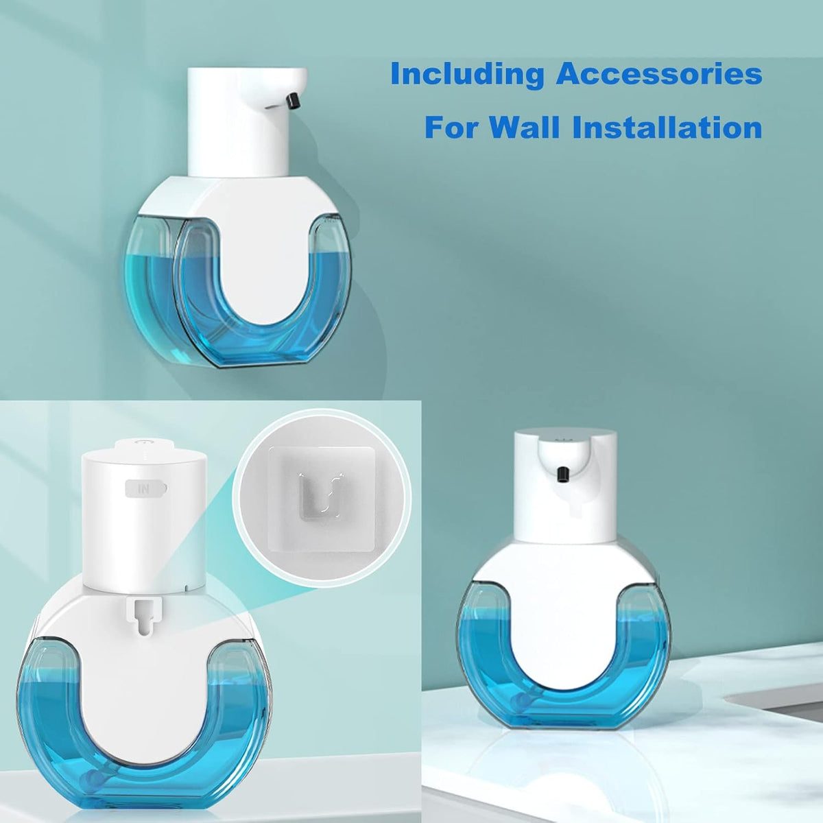 Distributeur de savon intelligent P10 HOMEFISH – Capteur de mouvement sans contact 420 ml – Dispositif de lavage des mains automatique mural – Distributeur de savon liquide haute efficacité
