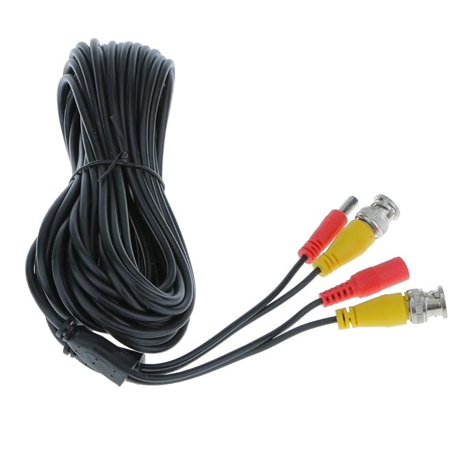10M BNC CCTV Camera Extension Cable with Power Lead – AV Video & DC Power Cable for DVR Security Systems