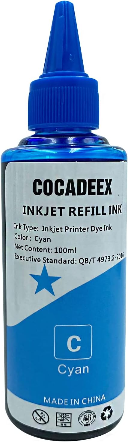 6-Pack 100ml Ink Refill Kit for HP, Canon, Brother, Epson & Lexmark Inkjet Printers – 2 Black, 2 Magenta, 1 Yellow, 1 Cyan