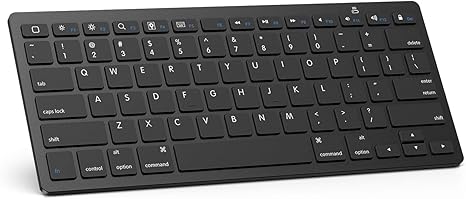 OMOTON Bluetooth Keyboard for Mac - Compact Wireless Keyboard Compatible with MacBook Pro/Air, iMac, iMac Pro, Mac Mini, Mac Pro Laptop and PC (Black)
