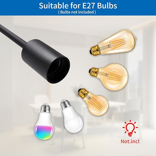 3-Light Ceiling Pendant Fixture – E27 Hanging Chandelier for Kitchen, Bedroom & Living Room