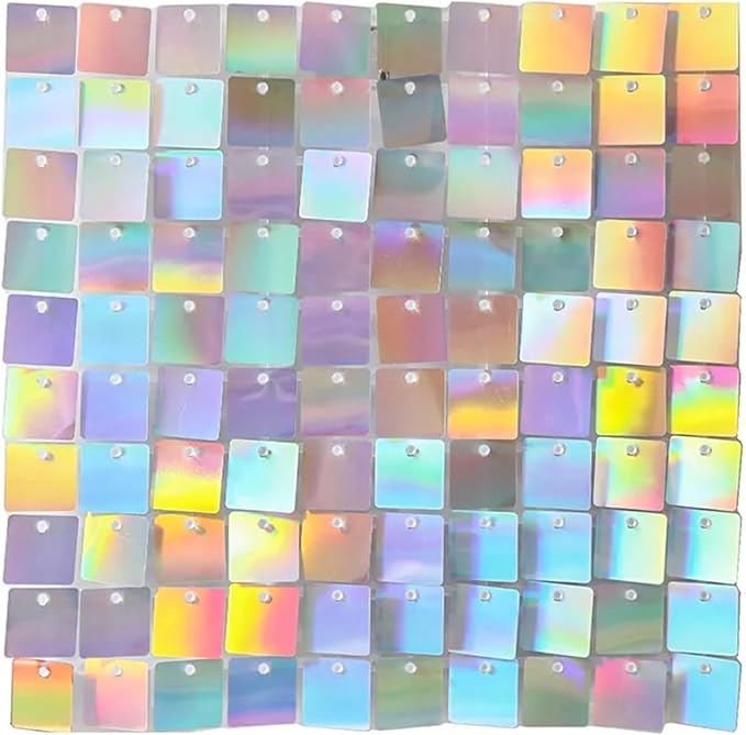 Sequin Wall Panel 30x30cm – Dreamy Silver Shimmer Backdrop | Party Decoration Mosaic Panel