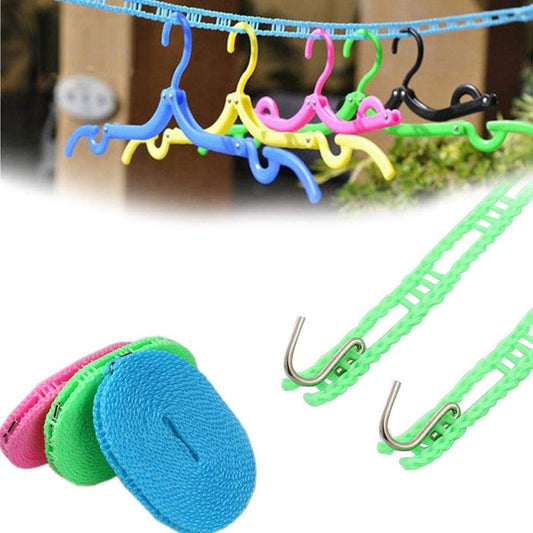 10 Meters Heavy-Duty Nylon Outdoor Clothesline – Non-Slip Windproof Laundry Rope (5m/10m) for Travel, Business, and Home Organization