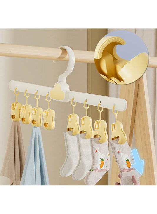 360° Rotating Cloud-Style Multi-Clip Sock and Accessory Hanger